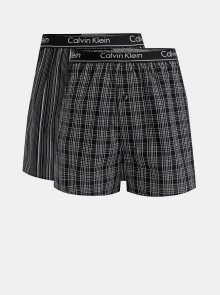 Sada dvou pánských černých vzorovaných slim fit trenýrek Calvin Klein Underwear
