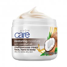 Avon Care regenerační hydratační krém na obličej, ruce a tělo s kokosovým olejem 400 ml