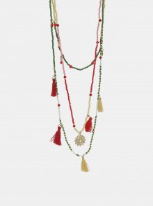 Červeno-zelený náhrdelník Pieces Benina