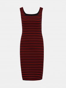 Červeno-modré pruhované basic šaty ONLY Maggie