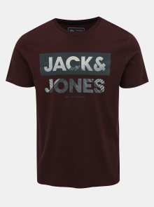 Vínové tričko s potiskem Jack & Jones Autumn
