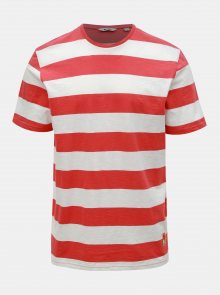 Bílo-červené pruhované basic tričko ONLY & SONS Patterson