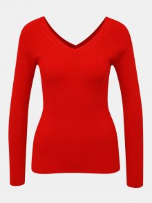 Červený žebrovaný svetr Jacqueline de Yong Pippa