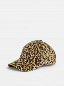 Hnědá dámská kšiltovka v semišové úpravě s leopardím vzorem Haily´s Laila