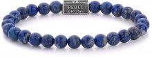Rebel&Rose Stříbrný korálkový náramek Lapis Lazuli RR-6S002-S 19 cm - L