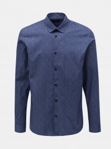 Modrá vzorovaná slim fit košile Selected Homme Neo
