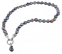 JwL Luxury Pearls Náhrdelník z pravých kovově modrých perel JL0561