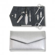 Solingen manikúra Luxurious Manicure Set Carbon 5 Luxusní 5 dílná manikúra ve stříbrném pouzdře