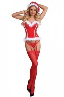 Livco corsetti fashion Vánoční kostým Snow Princes L/XL červeno-bílá