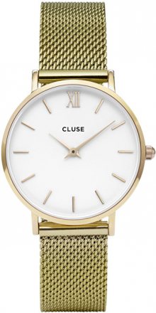 Cluse Minuit Mesh Gold/White CL30010