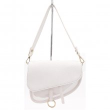 Asymetrická kabelka listonoška na řetízku v bílé barvě