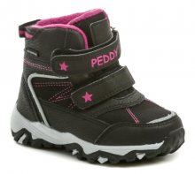 Peddy P3-631-35-10 černo růžové dětské zimní boty