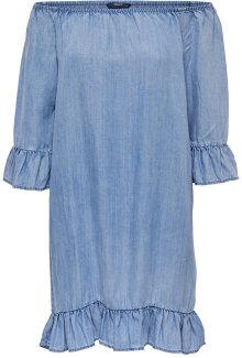 ONLY Dámské šaty Seco Lightblue Shoulder Dnm Dress Noos Light Blue Denim 36