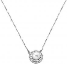 Majorica Stříbrný náhrdelník s perlou a kamínky 15254.01.2.000.010.1