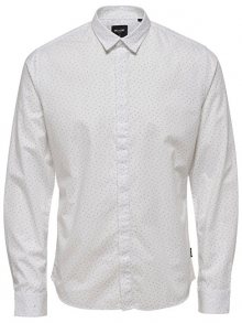 ONLY&SONS Pánská košile Otto Ls Ditsy Aop Shirt White M