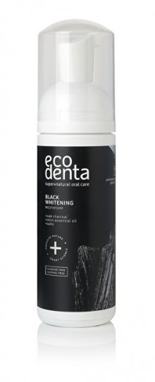 Ecodenta Black Charcoal Whitening Oral Care Foam Bělicí pěnová ústní voda s černým uhlím 150 ml