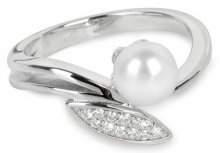 Silver Cat Stříbrný prsten se zirkony a perličkou SC215 54 mm
