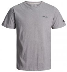 Jack&Jones Pánské triko Gonzo Tee Ss Crew Neck Light Grey Melange Slim S