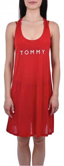 Tommy Hilfiger Dámské šaty Tommy Short Tank Dress Tee Tango Red UW0UW01730-611 S