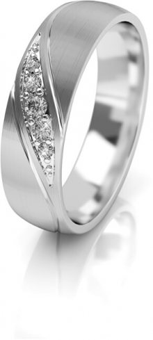 Art Diamond Dámský snubní prsten z bílého zlata se zirkony AUG284 50 mm