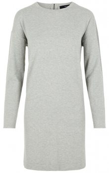 Vero Moda Dámské šaty VMHAPPY BASIC LS ZIPPER DRESS COLOR Light Grey Melange XS