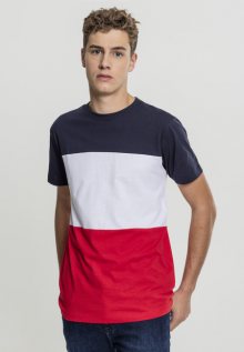 Urban Classics Color Block Tee firered/navy/white - S