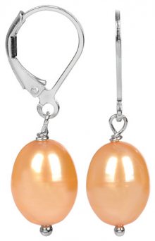 JwL Luxury Pearls Stříbrné náušnice s pravou zlatavou perlou JL0277