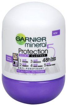 Garnier Minerální antiperspirant 5 Protection Floral Fresh 48h Roll-on pro ženy 50 ml