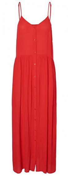 Vero Moda Dámské šaty Morning Midi Dress Chinese Red S