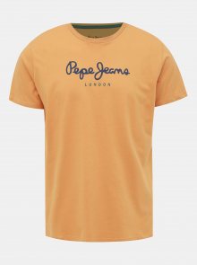 Žluté pánské tričko s potiskem Pepe Jeans Eggo