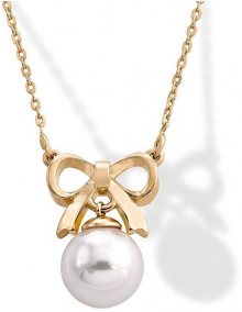 Majorica Stříbrný náhrdelník s perlou a mašličkou 15300.01.1.000.010.1
