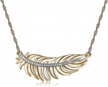 Brosway Romantický pozlacený náhrdelník s peříčkem Plume BUM02