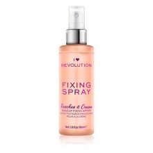 Revolution Fixační sprej make-upu broskve a šlehačka (Peaches & Cream Fixing Spray) 100 ml