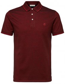 SELECTED HOMME Pánské polo triko Twist Ss Polo W Noos Red Dahlia M