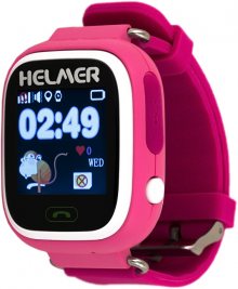 Helmer Chytré dotykové hodinky s GPS lokátorem LK 703 růžové + SIM karta GoMobil s kreditem 50 Kč