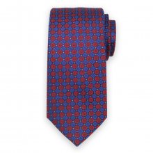 Pánská hedvábná kravata s červeným a modrým potiskem 11114