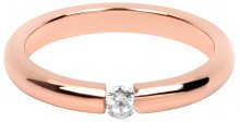 Troli Něžný růžově pozlacený ocelový prsten s krystalem TO2059