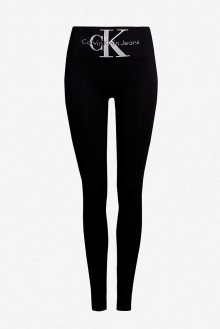 Calvin Klein černé legíny s vysokým pasem Jeans Logo High Waist - S