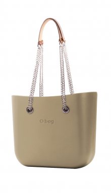 O bag  kabelka Sabbia s řetízkovými držadly Cuoio/Silver