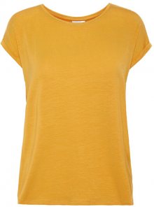 Vero Moda Dámské triko Ava Plain Ss Top Ga Noos Amber Gold L
