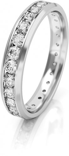 Art Diamond Dámský snubní prsten z bílého zlata se zirkony AUGDR001 50 mm