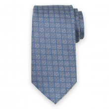 Pánská hedvábná kravata s hnědým květinovým potiskem 11112