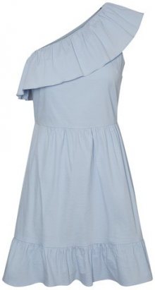 Vero Moda Dámské šaty Sia One Shoulder Frill Short Dress Cerulean M