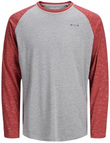 Jack&Jones Pánské triko JORRIGGS TEE LS CREW NECK Light grey melange S