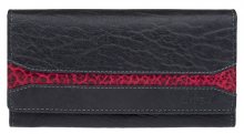 Lagen Dámská černá kožená peněženka Black/Red W-2025/IT