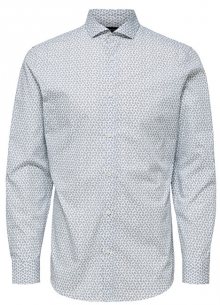 SELECTED HOMME Pánská košile SLHSLIMSEL-WOODY SHIRT LS AOP B Bright White AOP Tops A 12 S
