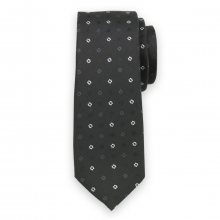 Úzká kravata černé barvy s květinovým vzorem 11124