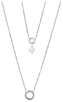 JwL Luxury Pearls Vrstvený náhrdelník s pravou perlou a krystaly JL0423