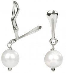 JwL Luxury Pearls Stříbrné náušnice klipsy s pravou bílou perlou JL0155