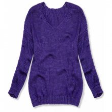 Fialový pletený pulovr